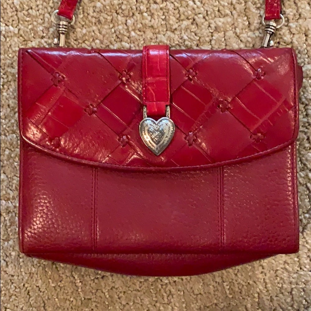 Beautiful deep red leather Brighton crossbody